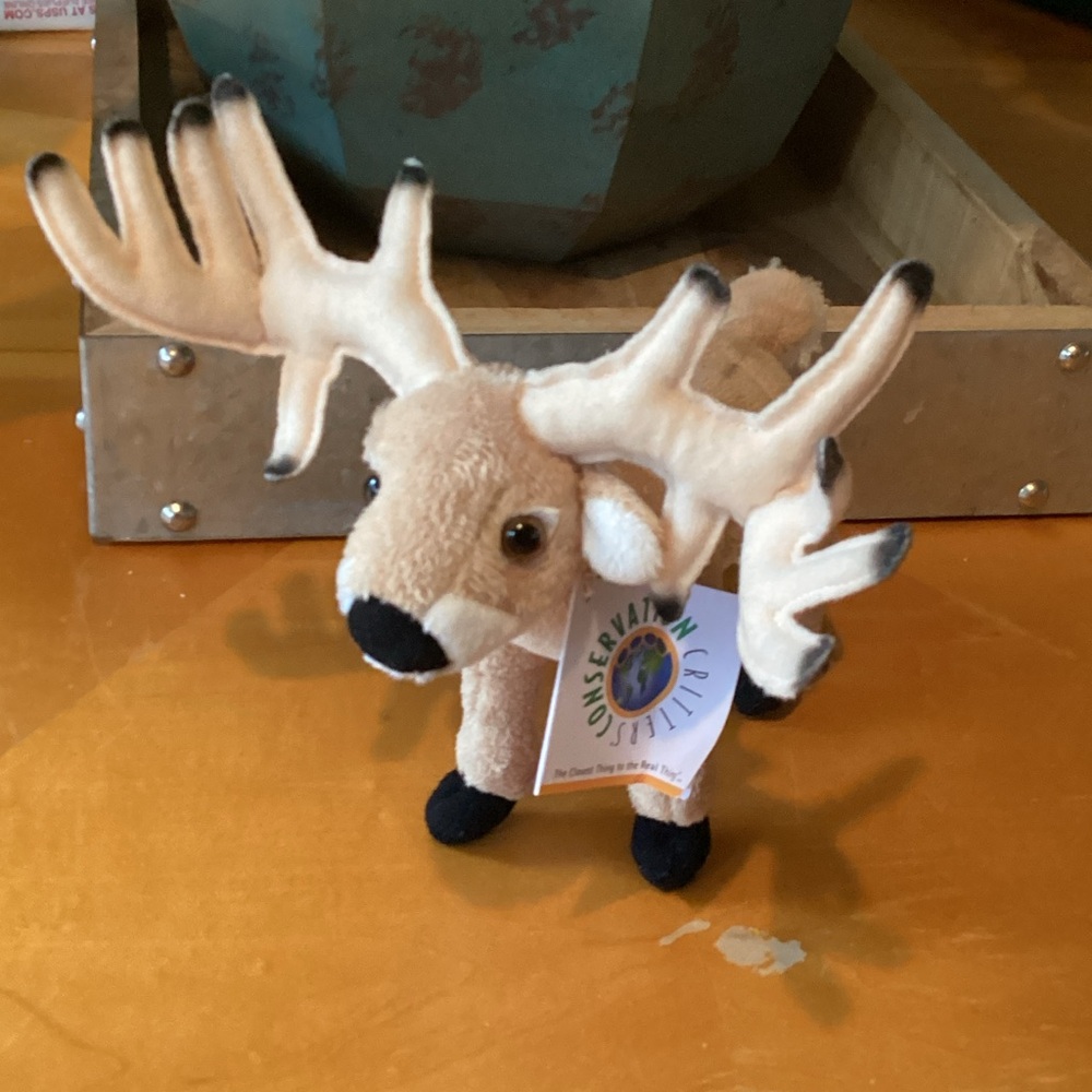 Plush Moose Stuffed Animal Toy - Tan and Black